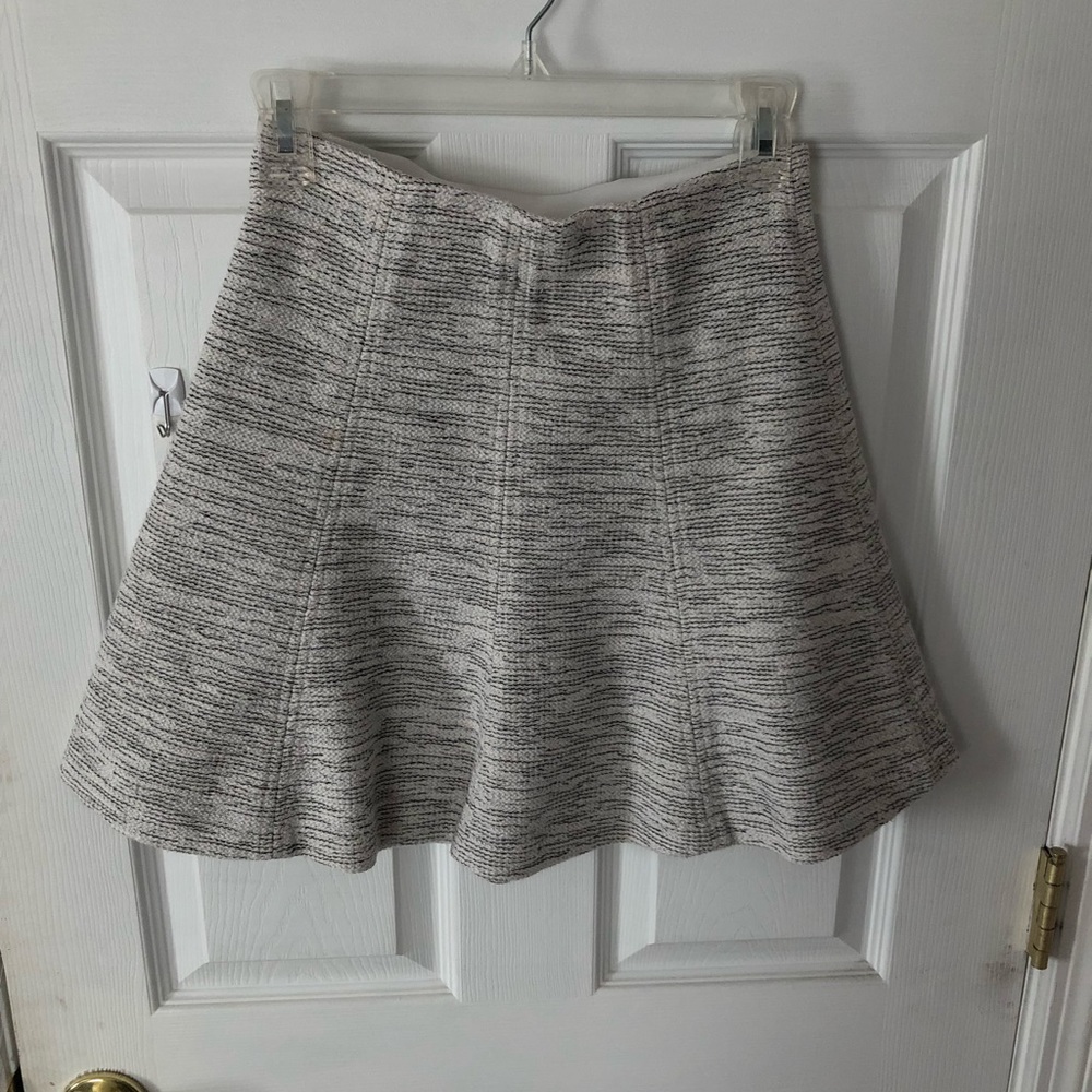 Ann Taylor LOFT: Black/White Peppered Skater Skirt